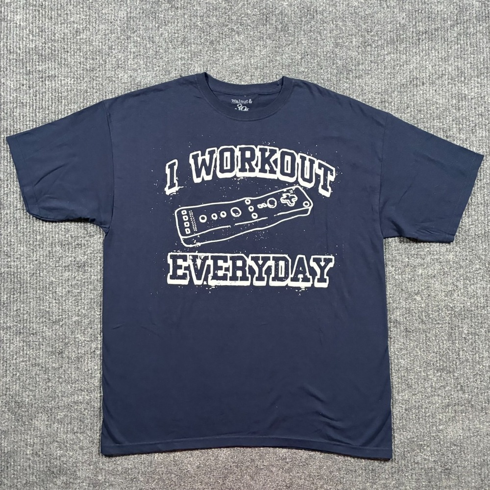 Walnut &‎ 39th I Workout Everyday T-Shirt Mens Size XL Blue Cotton Short Sleeve